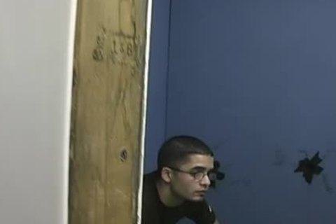 White boy sucking Off darksome ramrods At Gloryhole