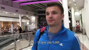 An adventurous Slovakian lad in a hotel room