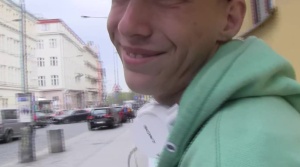 young funny skater in hotel jacuzzi